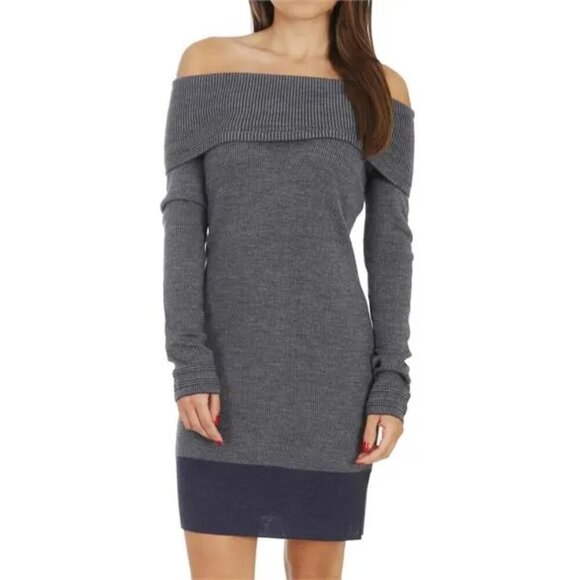 Toad & Co - Uptown Cowl Neck Ribbed Merino Sweater Dress in Navy, size Small - Picture 3 of 12